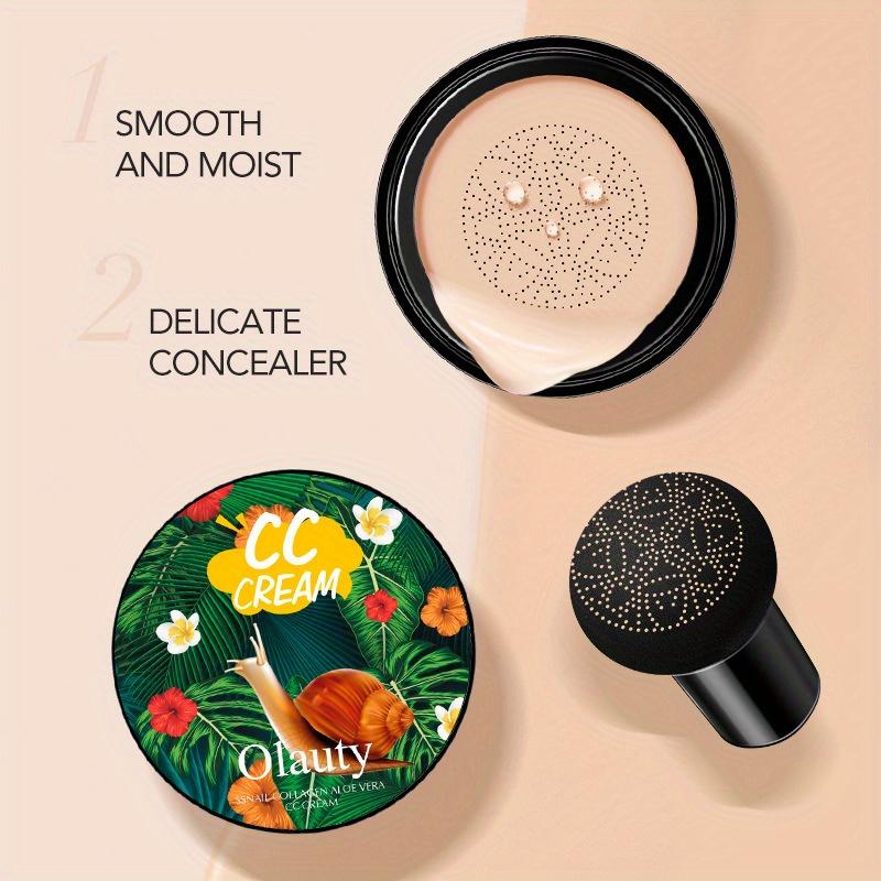 Snail Mushroom Head Cushion CC Cream Natural Skin Tone Dark Skin Tone Powerful Concealer Isolation Cream Liquid Foundation Creates Perfect Makeup