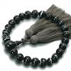 Мужские буддийские молитвенные бусины, 22 бусины из агата с черными полосками с шелковой кисточкой, подходят для всех сект, идеально подходят для неформальных похорон, буддийских алтарей и