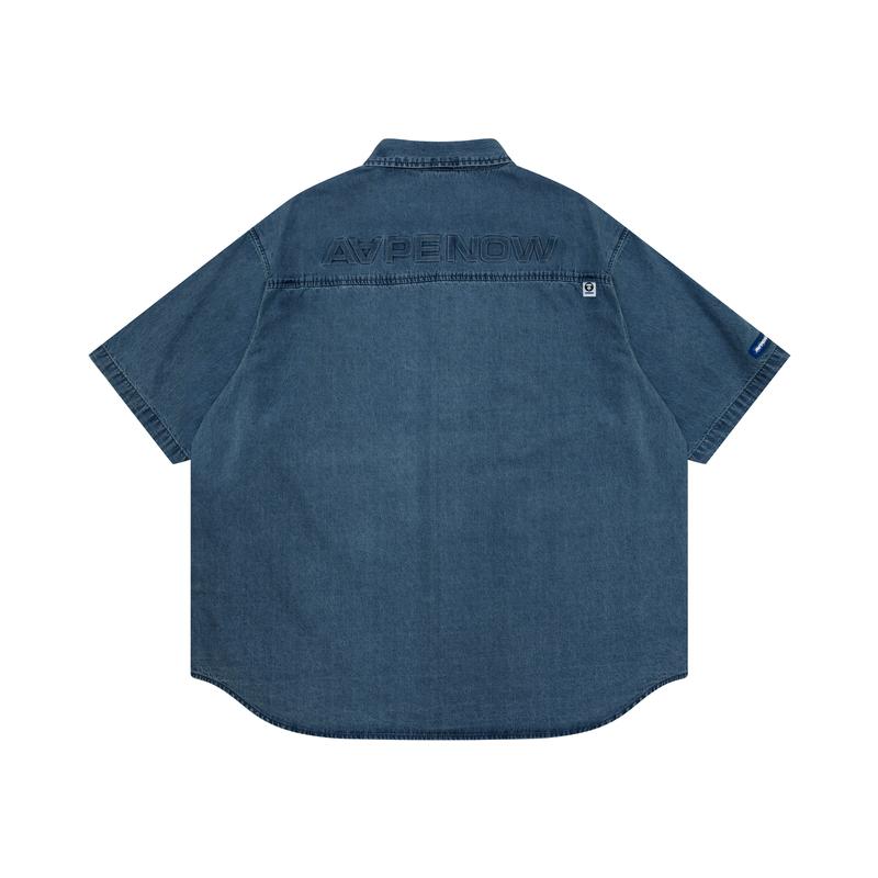 Aape logo-applique denim shirt AAPSRM8477XXM