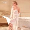 New Sex Nightdress Long-sleeved Pajamas Women's Mesh Dress Sexy Lace Cuff Splicing Clothes