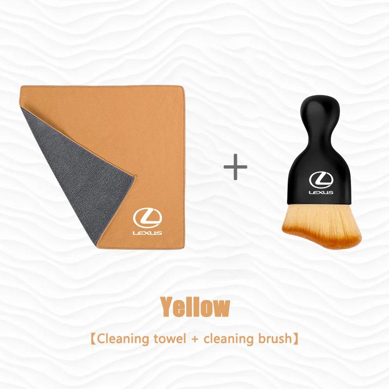 Car Cleaning Brush Tool Dust Remover+Suede Fleece Microfiber Wash Towel For Lexus ES RX NX LS UX LM LX GX LC RZ IS CT GS RC HS IT8