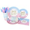 Decoration Banner Baby Shower Gender Reveal Paper Plates Party Tableware Paper Cups Cutlery Set