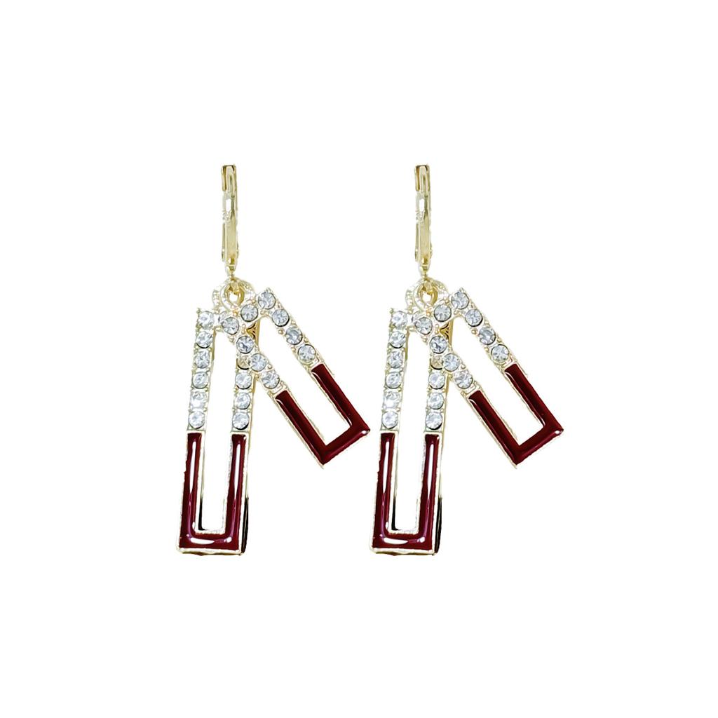 Серьги Tide Серьги Red Premium Design Sense Niche Versatile Temperament Серьги-гвоздики Украшения для ушей