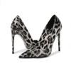 Comemore New Leopard Print Pointed Toe Pumps 12CM High Heels Sexy Women's Shoes Party Dress Heels Women Large Size 35-46