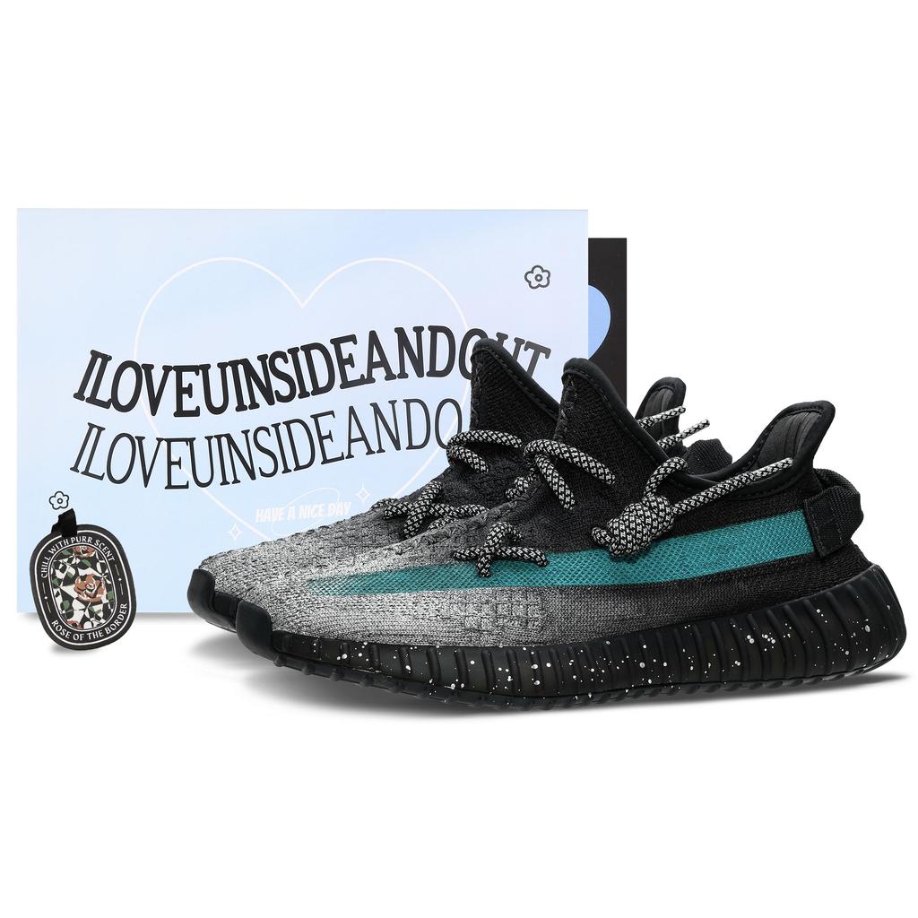 adidas Оригинальные повседневные кроссовки Yeezy Boost 350 V2 Унисекс Низкие Черный/Синий/Серебристый HQ4540(Команда62-)