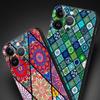 Цветочный тотем мандалы Роскошный чехол для телефона Для iPhone 13 15 14 12 11 Pro MAX XR X SE XS 7 8 Plus Силиконовый Черный Защитный чехол