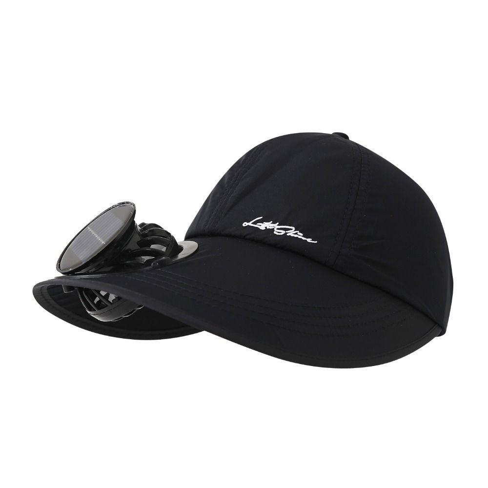 Rechargeable Solar Fan Hat Solid Color Sunshade Hat for 3.7V600mAh Seaside Vacation