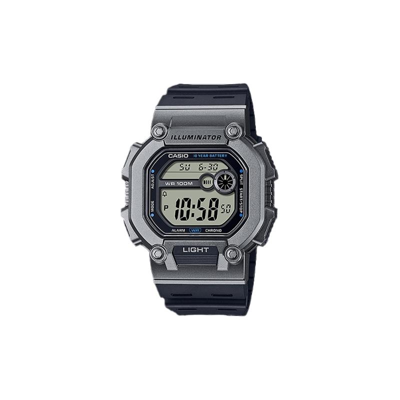 Casio Серия YOUTH-Силиконовый Маленький Квадратный Классический Маленький Квадратный Десятилетний Электрический Водонепроницаемый Спортивный Трендовый Маленький Квадратный Часы Кварцевый Механизм W-737H-1A2