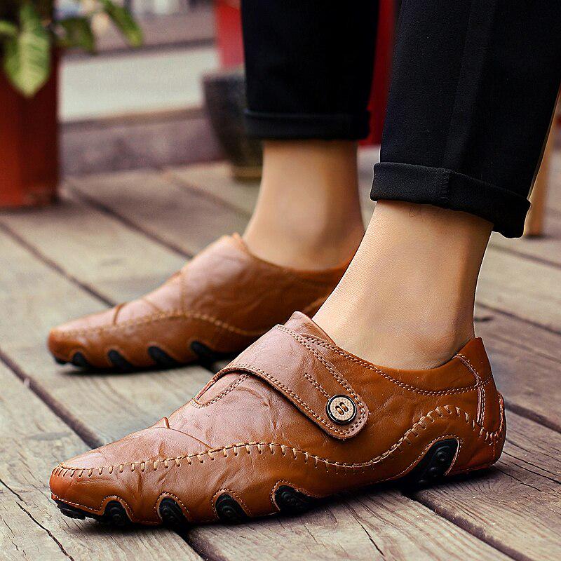 Мужская повседневная обувь, брендовая мужская обувь из натуральной кожи, мужские лоферы, мокасины, мужские туфли без шнуровки на плоской подошве, мужская обувь для вождения