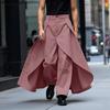 Men Zip-up High Waist Layers Casual Loose Long Straight Pants