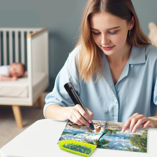 Электрическая ручка для алмазной живописи Вакуумная ручка для выкладки страз Беспроводной инструмент для алмазной живописи без воска для DIY проектов, рукоделия, точность