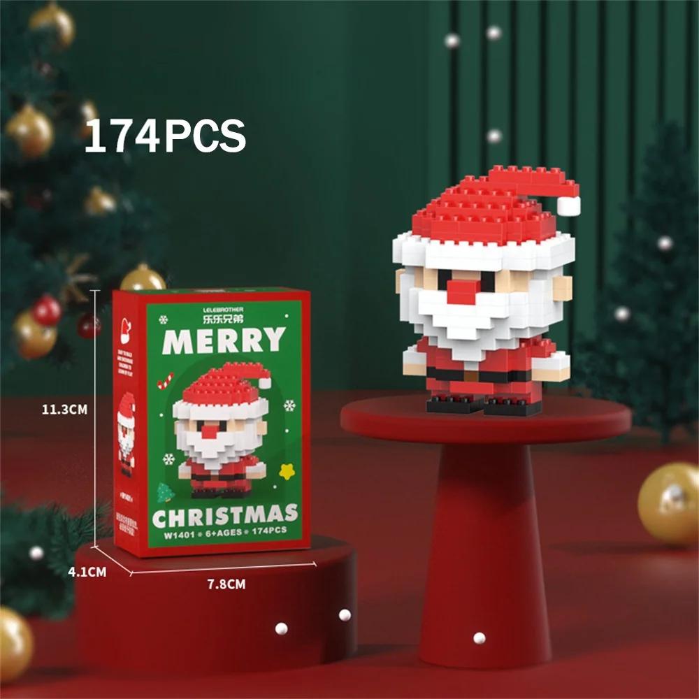 Halloween Party DIY Christmas Building Blocks Snowman Elk Santa Claus Micro Brick Model Xmas Tree Decoration Children Toy Gift