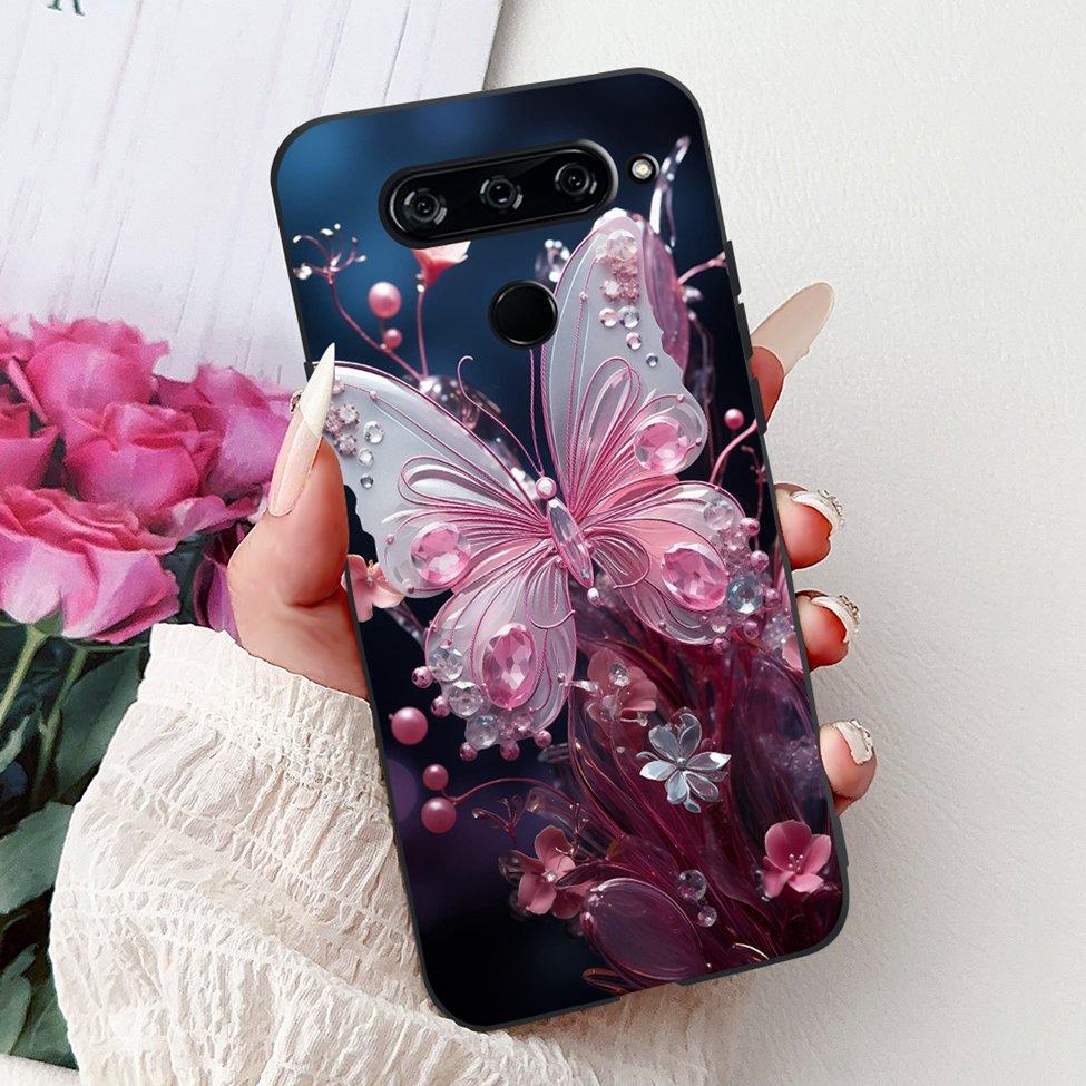 Чехол For LG V40 ThinQ Чехол-крышка Силиконовый Роскошный Модный Милый Кот Крутой Ударопрочный Бампер Корпус Для LG V405 LM-V405 LM-V409N