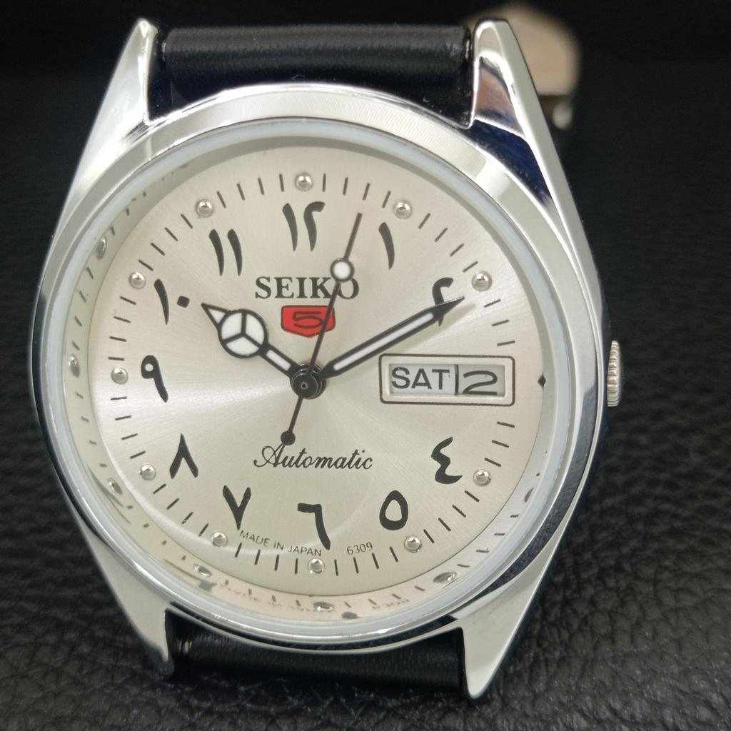 VINTAGE REFURBISHED SEIKO 5 AUTOMATIC 6309A JAPAN MENS SILVER WATCH a442418-1