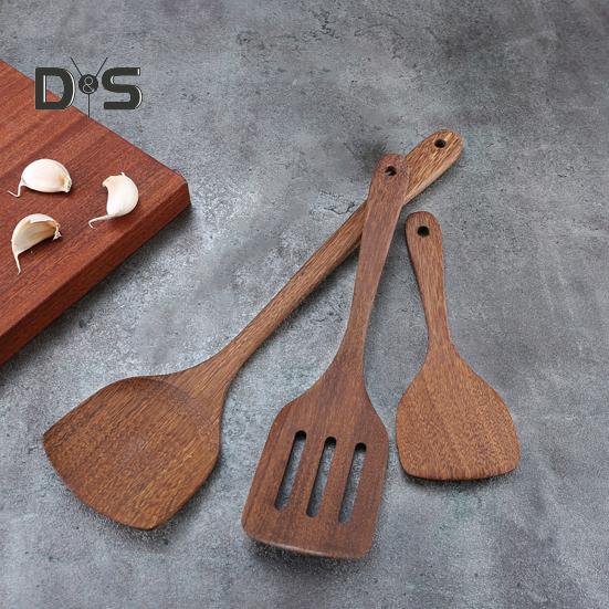 Деревянная ложка для риса с длинной ручкой, плоская лопатка для жарки, половник, кухонная утварь с закругленными краями, кухонные принадлежности