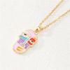 Retro Funny Mask Enamel Pendant Necklace Stainless Steel Light Luxury Geometric Choker Jewelry Party Gifts For Women Girls