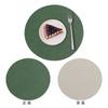 High temperature resistant table mat Modern simple wind-shaped round leather western dining mat Thermal insulation Waterproof double-sided anti