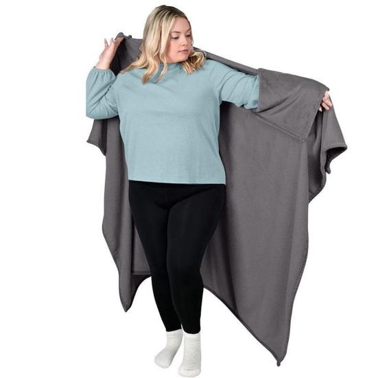 Фланелевое носимое одеяло-пончо Мягкое одеяло-накидка с карманами для рук Теплая уютная накидка-одеяло для взрослых Дом Офис Путешествия Комфорт