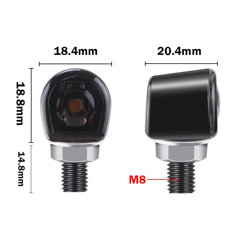 2/4pcs Aluminium Mini Led Motorcycle Turn Signal Light Black/Chrome Flashing Light Signal Lamp Clignotant Moto for Dirt Bike 12V