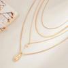 SHIXIN 4Pcs/Set Minimalist Cross Jesus Pendant Metal Necklace Gold Color Multi-layer Adjustable Choker Chain Women Jewelry Gift