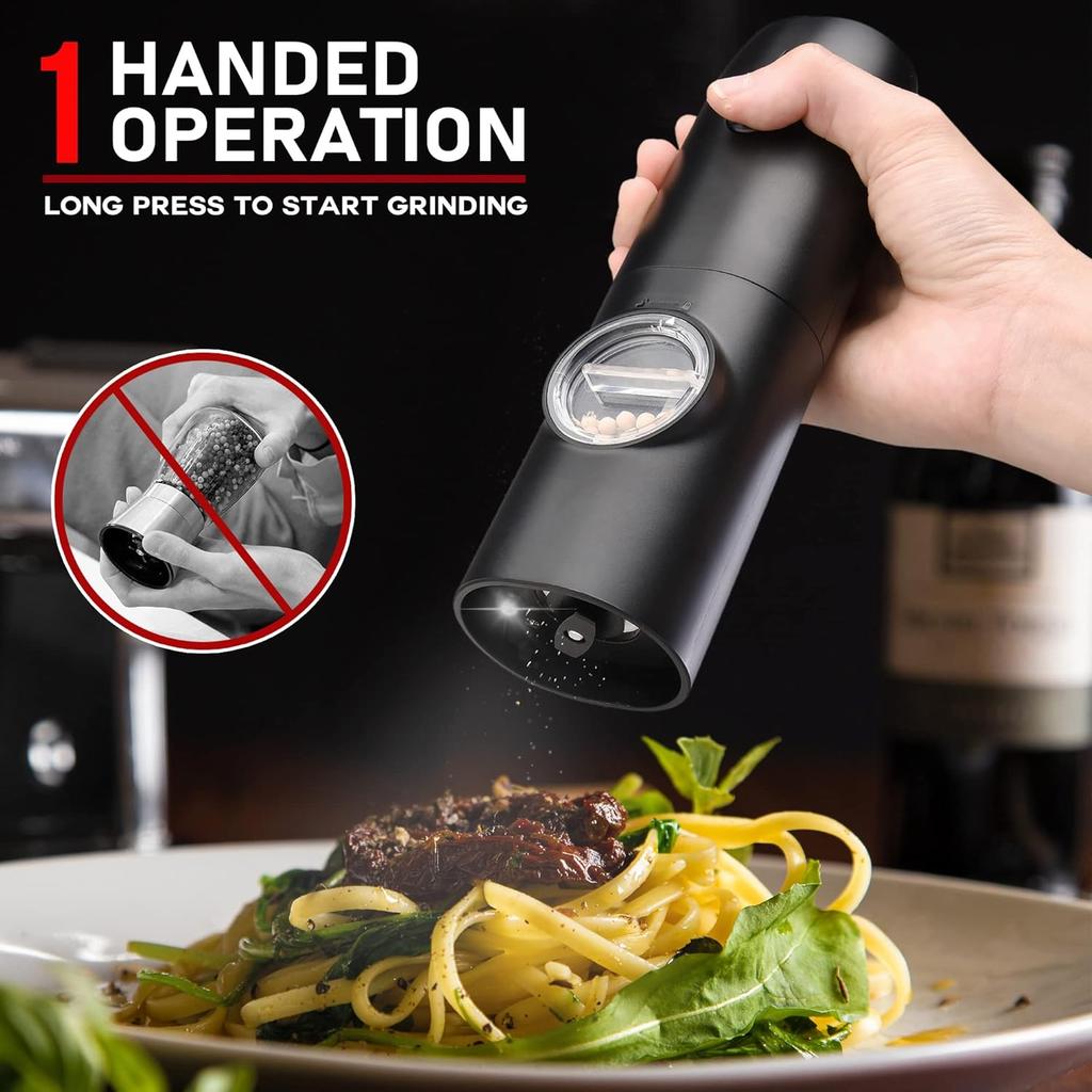 Перезаряжаемая электрическая мельница для соли и перца с зарядным устройством из нержавеющей стали, автоматическая мельница для соли и перца