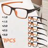 7pcs Reading Glasses Men Women Sports Anti-blue Light Reading Eyewear Orange Red Presbyopia Eyeglasses +100 To+300 Glasses