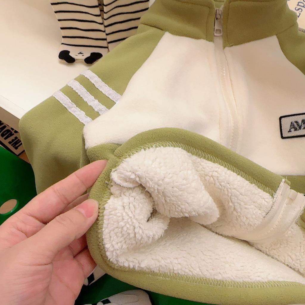 Children's Autumn and Winter Jackets, Thickened Fleece and Children's Clothing, Boys and Girls' Thickened Tops and Coats