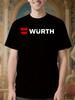 Хлопковая футболка с графическим принтом Wurth - Черная с красным и бе...