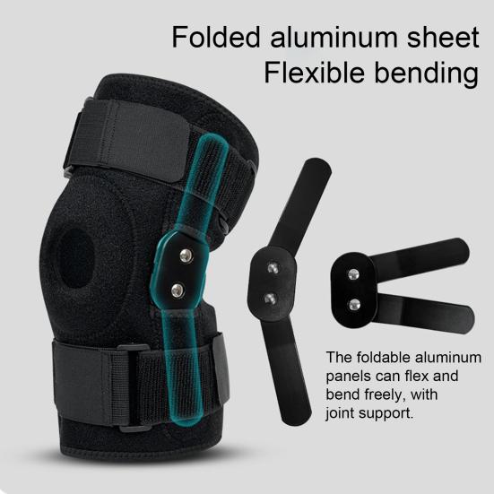 1 шт. наколенник на шарнирах для женщин и мужчин, регулируемый, с открытой коленной чашечкой, для облегчения боли в суставах при артрите и разрыве мениска, поддержка колена с двойными металлическими боковыми стабилизаторами