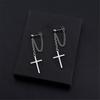 Female Personality Super Cool No Pierced Cross Chain Earrings Ear Clip Bungee