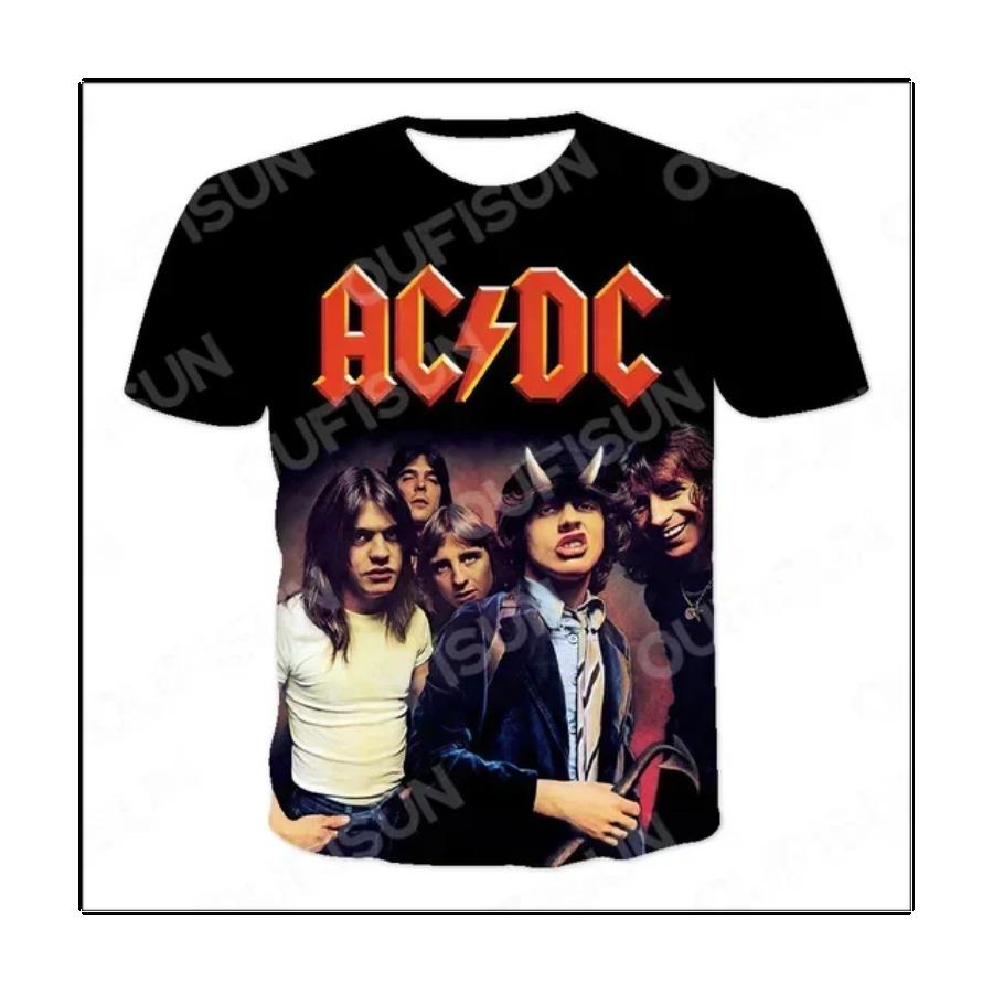 Мужские и женские футболки с круглым вырезом и короткими рукавами, футболки с принтом AC DC 3D, топы в стиле поп-рок, уличные повседневные топы, новая летняя мода