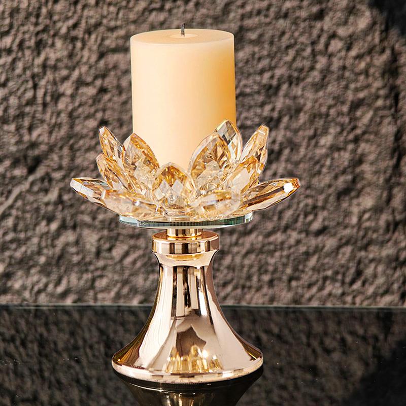 1 шт. Подсвечник Юбилейный Подсвечник Фестиваль Форма лотоса Настольный Домашний Декоративный Подставка для свечи для гостиной Элегантный