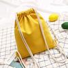 Canvas School Bag Double Shoulder Drawstring Backpack Drawstring Pocket Portable Casual Backpack Women Men Travel Backpack-A-DH
