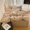 Однотонный постельный комплект в стиле INS для взрослых детей розовый хлопковый натяжной плоский лист с наволочками красочный размер кинг, квин, полный