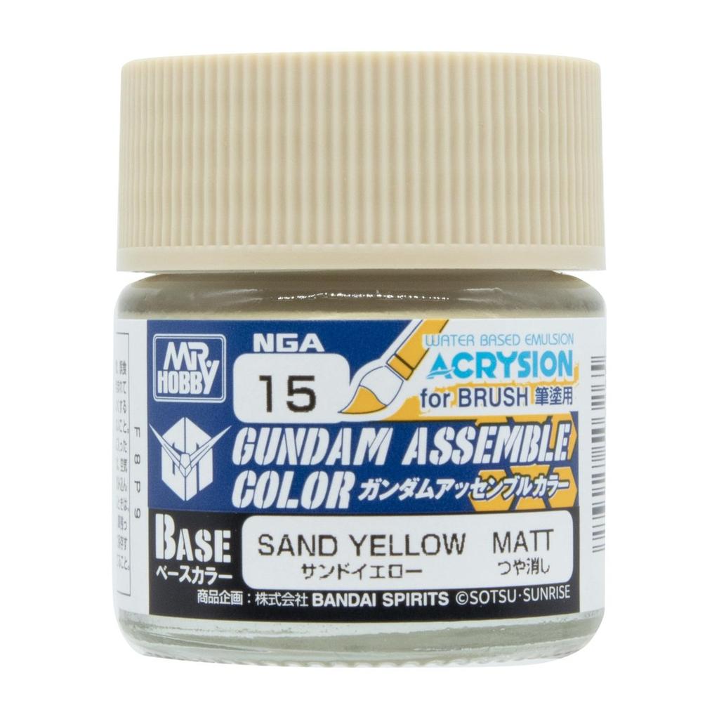 GSI Creos Acrys-ion Gundam Assemble Color NGA15 Sand Yellow Flat 10ml Hobby Paint for Miniature Painting