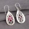 Pink Rubellite Gemstone 925 Solid Silver Handmade Jewelry Dangle Earrings 2.25" CE-17-2