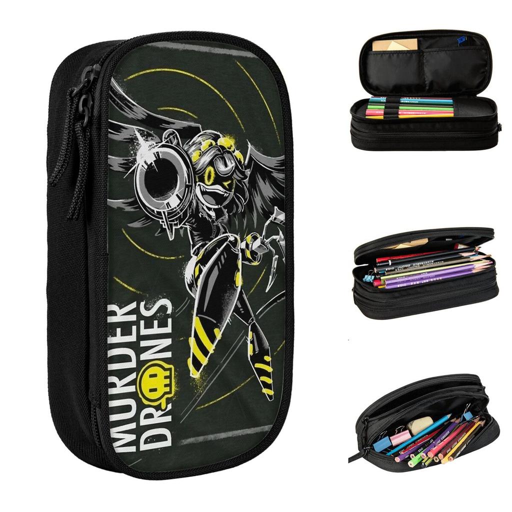 Murder Drones V Pencil Case New Uzi Doorman Horror Pen Box Bag Girl Boy Large Storage Students School Cosmetic Pencilcases