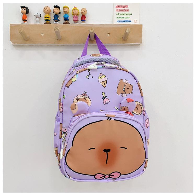 Backpack Printed Capybara Children Cartoon Schoolbag Outdoor Leisure Storage Bag