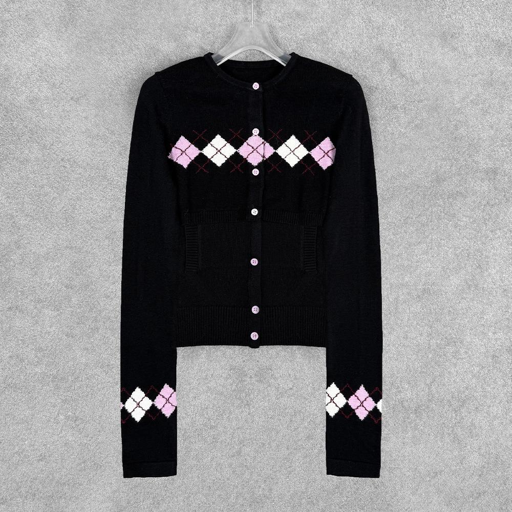 Комплект кардигана и майки Nanyou из мериносовой шерсти с аргайлом - Новая осенняя коллекция