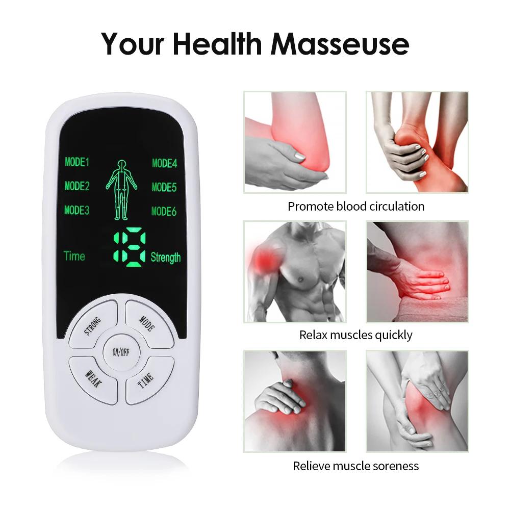 Multifunctional EMS Tens Unit 6 Modes Electric Muscle Therapy Stimulator for Neck Back Pain Relief Meridian Massager