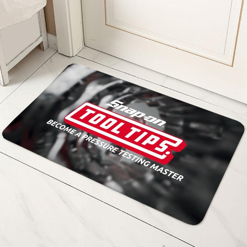 Snap-on TOOL TIPS Logo Carpet Mat Anti-Slip Backing Rug for Garage Auto Shop Home Decoration Tool Theme Oil Resistant Door Mat