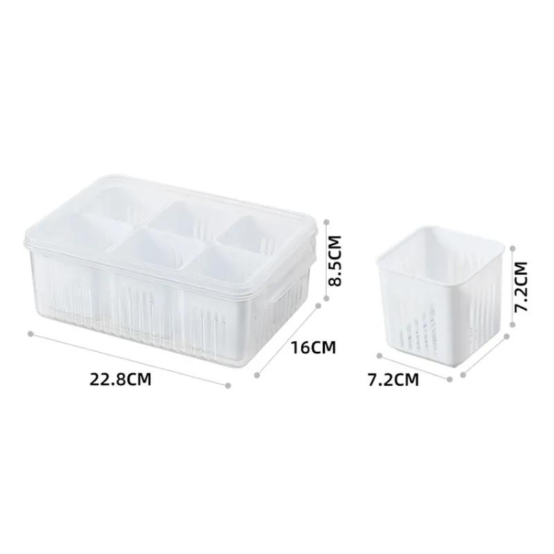 Простой и удобный контейнер для хранения свежего зеленого лука с крышкой, разделенной на отсеки. Холодильник для фруктов и овощей с зеленым луком. Коробка для хранения свежего зеленого лука YLE600.