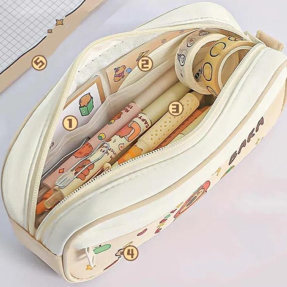 Large Capacity Large Capybara Pen Bag Pencil Case Cartoon Pencil Bag Office