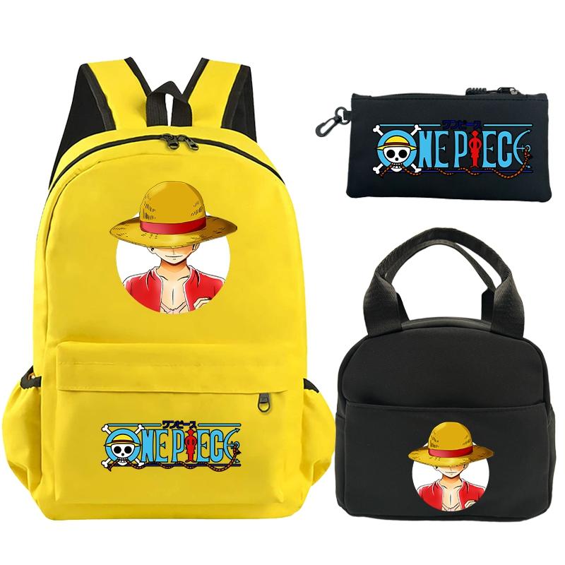 3 шт./компл. рюкзак, цельный рюкзак с принтом в стиле аниме, сумка для обеда, пенал для подростков, детский школьный рюкзак для девочек и мальчиков