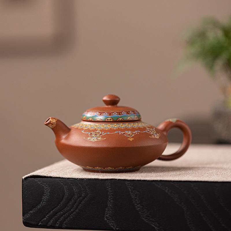 Чжу Ни Цзыша Чайник Сиши Чайник Бытовой Набор для чая Кунг-фу Заварочный чайник Маленький объем Чайник с разделением чая Ручной работы Чайник Дуньхуан
