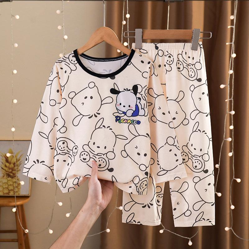 Children Cotton Pajama Set Girls Long Sleeve Sleepwear Home Clothes Cute Print