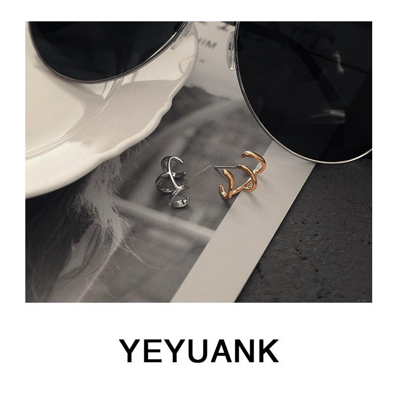 Двухцветные многослойные серьги Nohara Aoi Retro: Простой, универсальный и стильный.