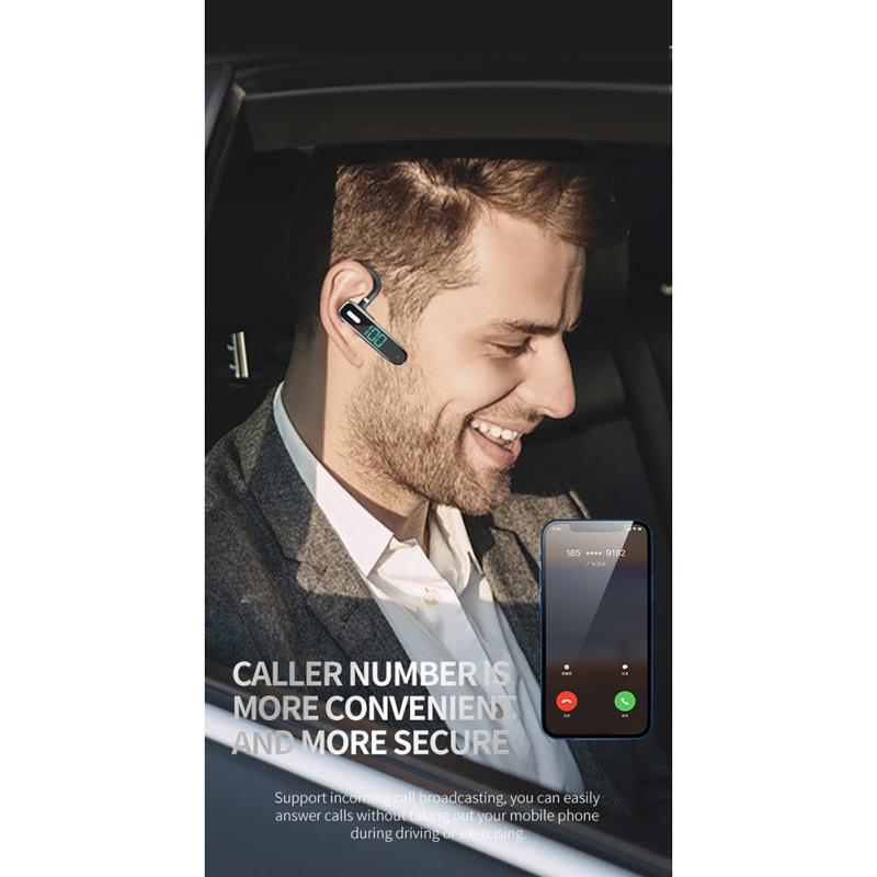 Беспроводная Bluetooth-совместимая гарнитура K50 с подвесным ушным вкладышем и цифровым дисплеем для шумоподавления