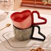 Творческая керамическая кружка в форме сердца, чашка для завтрака, молочная кружка с ручкой в форме сердца, кофейная кружка, бытовые чашки для напитков, парные чашки