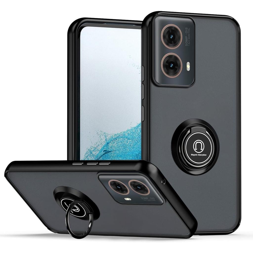 Матовый защитный чехол для Motorola Moto G35 G55 G75 G85 5G G05 G15 G04 G04S G24 G34 чехол-кольцо подставка держатель противоударный чехол Fundas